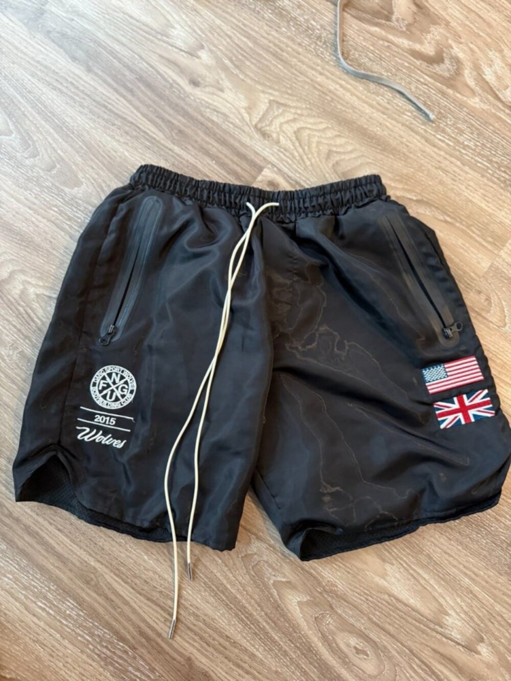 MNML Black Nylon Cargo Shorts